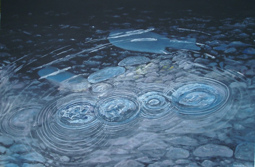 " Ripples".           Oil on Canvas 910mmWX600mmHX40 $950