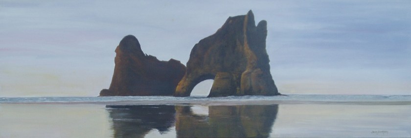 Whararaki Beach 600mmWX500mmHX32 Oil on Canvas $490