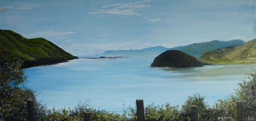 Cable Bay 2,  Oil on Canvas,  76 cm x 38 cm,  NZ$490.00